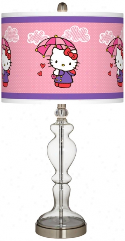 Hello Kitty Rain Or Shine Apothecary Clear Glass Table Lamp (w9862-1c706)