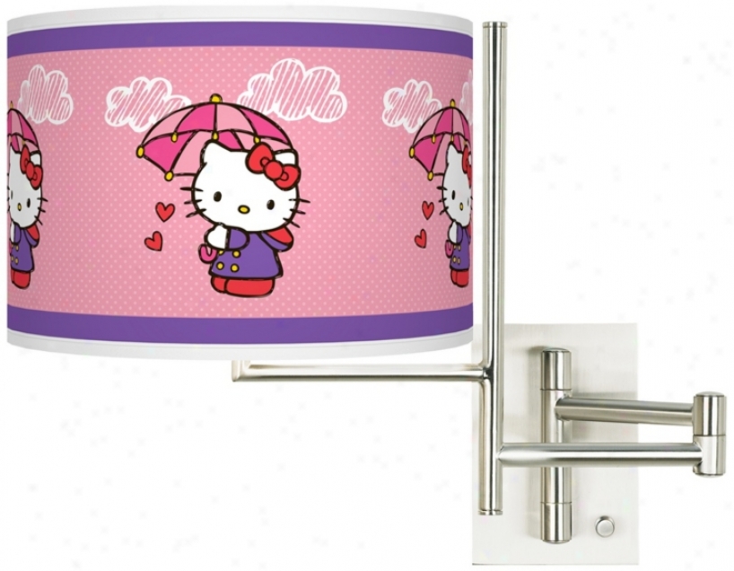 Hello Kitty Rain Or Shine Plug-in Swing Arm Wall Lightt (k1148-y5093)