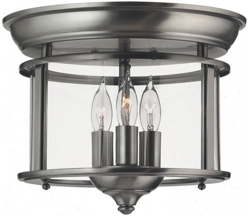 Hinkley Gentry Collection Pewter 11" Wide Ceiling Light (k3239)