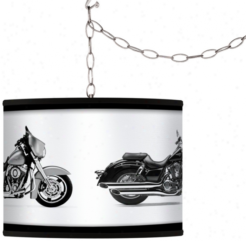 Hit The Road Custom Giclee Swag Style Plug-in Chandelier (f9542-h6258)