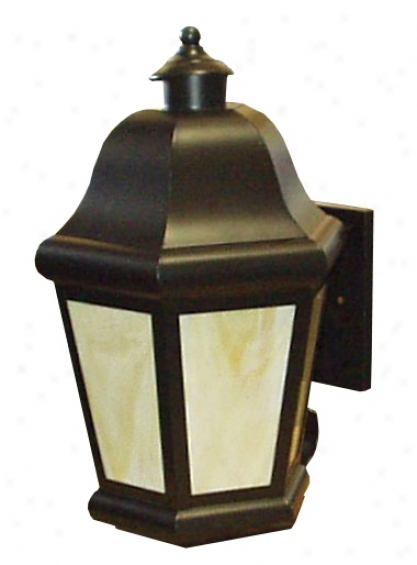 Honey Glass Bronze Finish Outdoor Wall Lantern (23627)