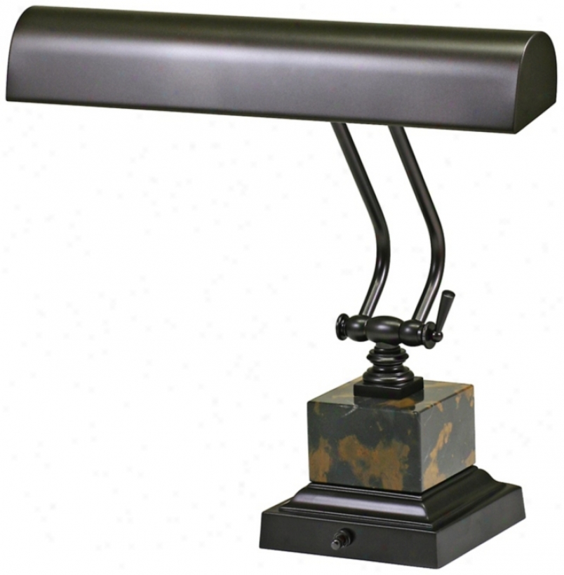 House Of Troy 12&#8221; High Bronze And Marble Piano Desk Lamp (r3421)