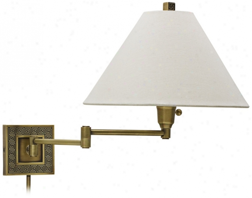 House Of Troy Greek Tonic Antique Brass Swing Arm Wall Lamp x(5636)