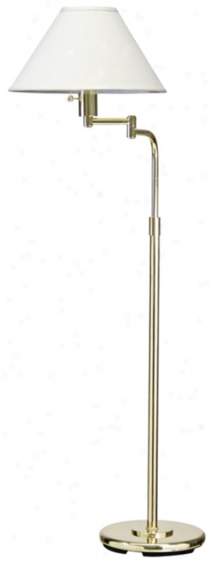 House Of Troy Home Office Swingarm Antique Brass Floor Lamp (66254)
