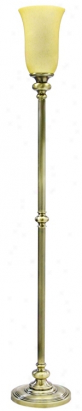 Abide Of Troy Newport Antique Brass Torchiere Cover with a ~ Lamp (84224)