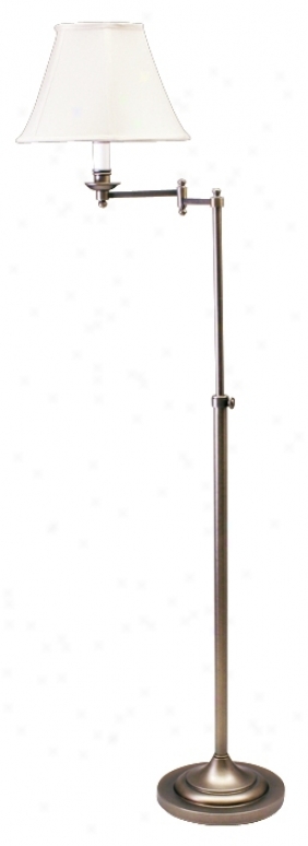 House Of Troy Swing Arm Antique Silver Floor Lamp (77274)