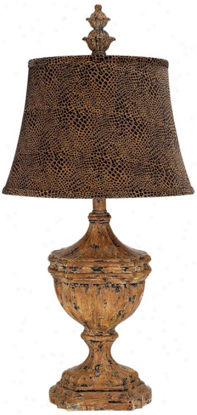 Imperator Boa Print Shade Aged Cider Buffet Lamp (v3160)