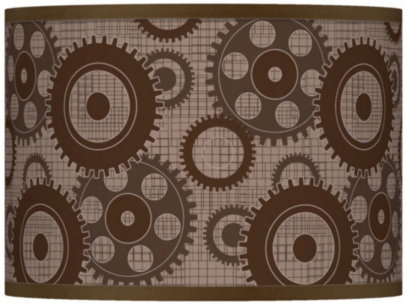 Industrial Gears Giclee Lamp Shade 13.5x13.5x10 (spider) (37869-y6184)