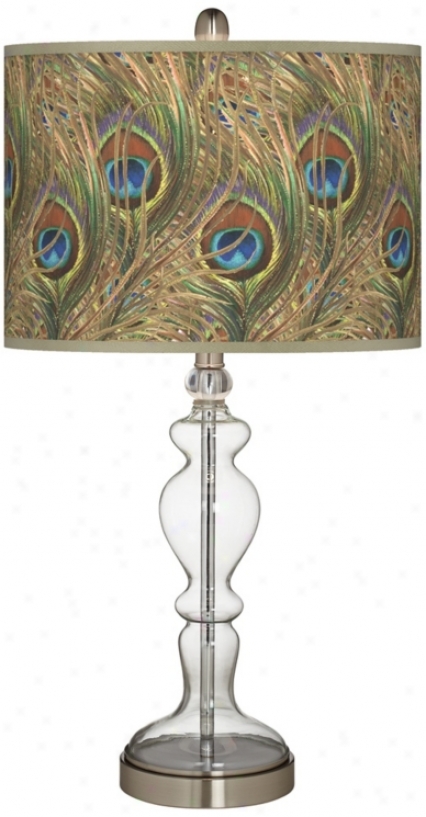 Iridescent Fsather Apothecary Clear Glass Table Lamp (w9862-y7312)