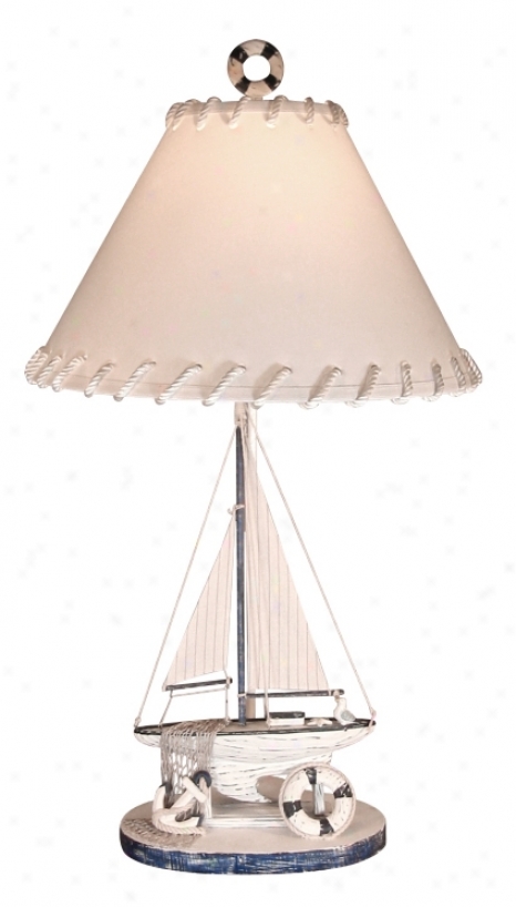 Ivory Sailboat Table Lamp (69549)