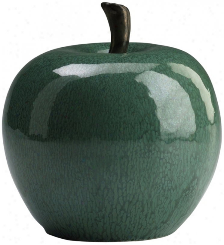 Jade Green 6" High Ceramic Apple (j0420)
