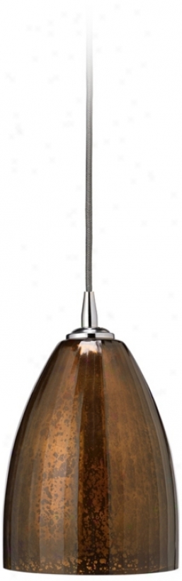 Jamie Young 9" Wide Chocolate Glass Dome Pendant Light (y0106)