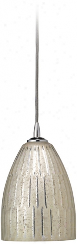 Jamie Young Striped Silver 9" Wide Pendant Frivolous (y0115)