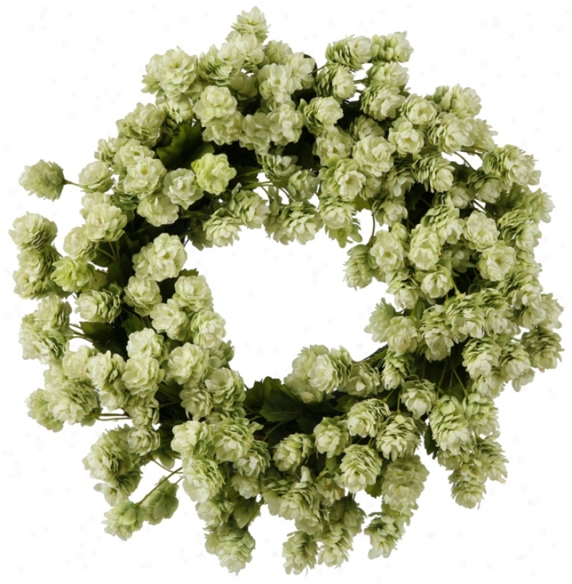 Jane Seymour 16" Light Green Faux Hops Wreath (v4653)