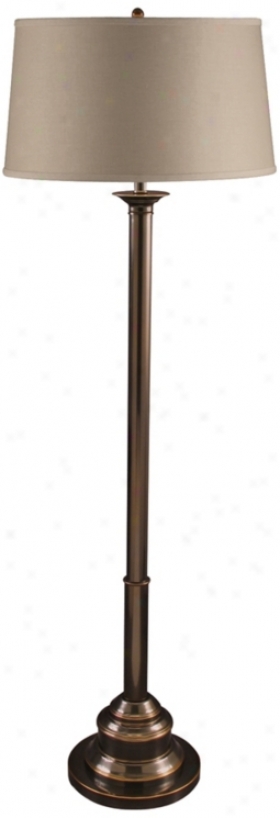Jeffrey Mission Bronze With Khaki Shade Floor Lamp (v0484)