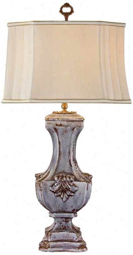 John Richard Ceramic Fleur De Lis Table Lamp (p1392)