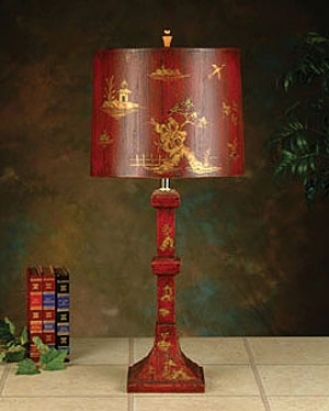 John Richard Red And Gold Oriental Table Lamp (93521)