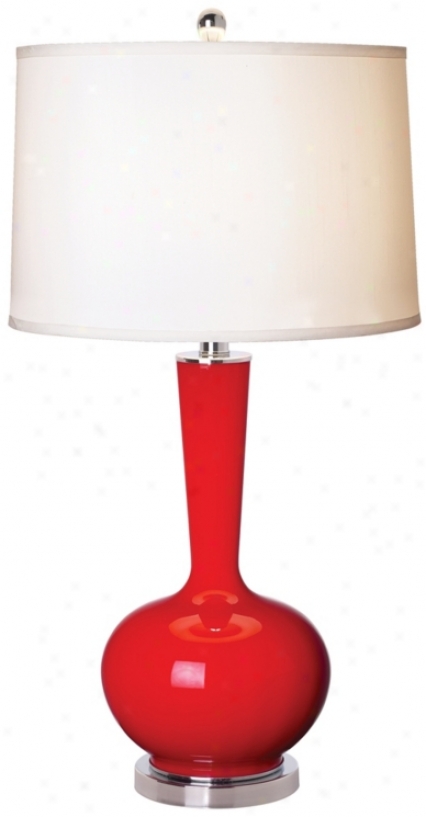 Kathy Ireland Midnight Skyline Red Vase Table Lamp (p7448)