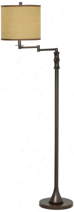Keetin Ryale Bronze Swing Arm Floor Lamp (p9444)