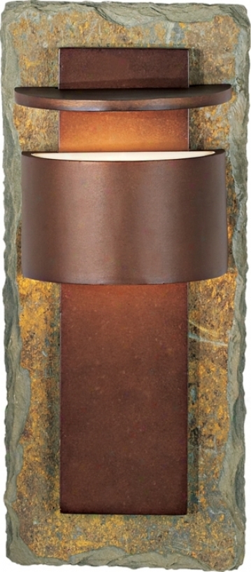 Kembra Slate Copper 19" High Outdoor Wall Sconce (70110)