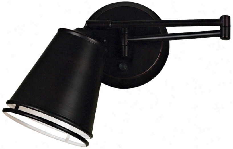 Kenroy Metro Pharmacy Bronze Plug-in Swing Arm Wall Lamp (p1305)
