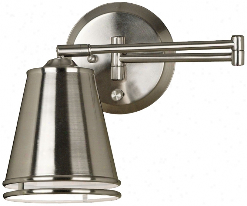 Kenroy Metro Pharmacy Nickel Plug-in Swlng Arm Wall Lamp (p1307)