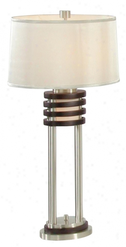 Kobe Dark Wood Night Light Table Lamp (78298)