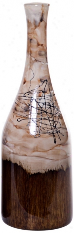 Latte Small Hand-blown Art Glass Bottle (w6789)
