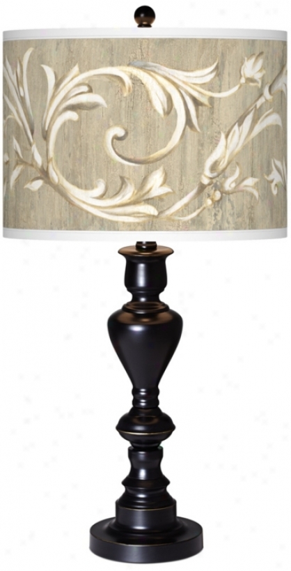 Laurel Court Giclee Glow Black Bronze Table Lamp (x0022-x2964)