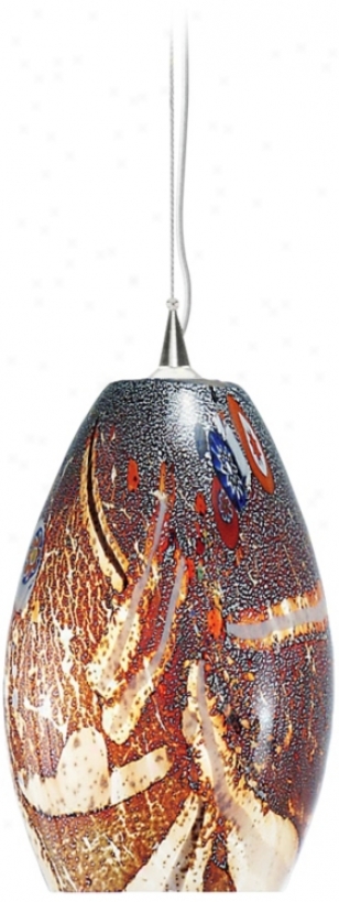 Lbl Monty 7 1/2" Spacious Mocha Murano Glass Pendant Light (v2299)