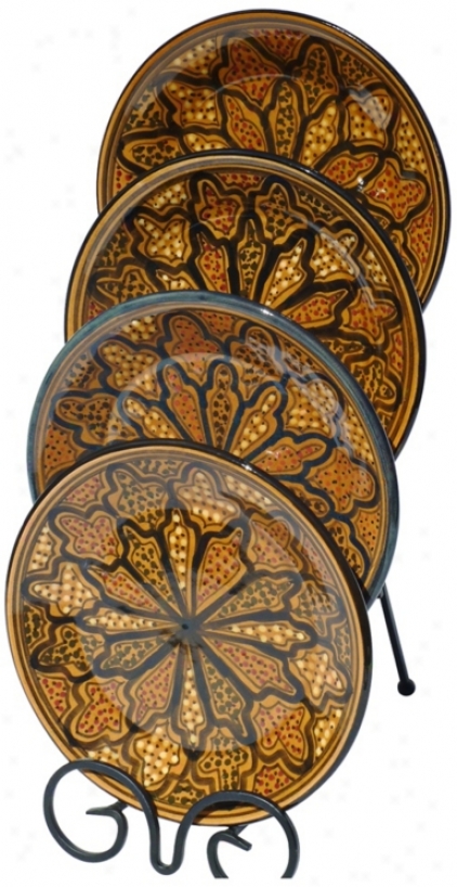 Le Souk Ceramique Honey Design Set Of 4 Side Plates (x9813)
