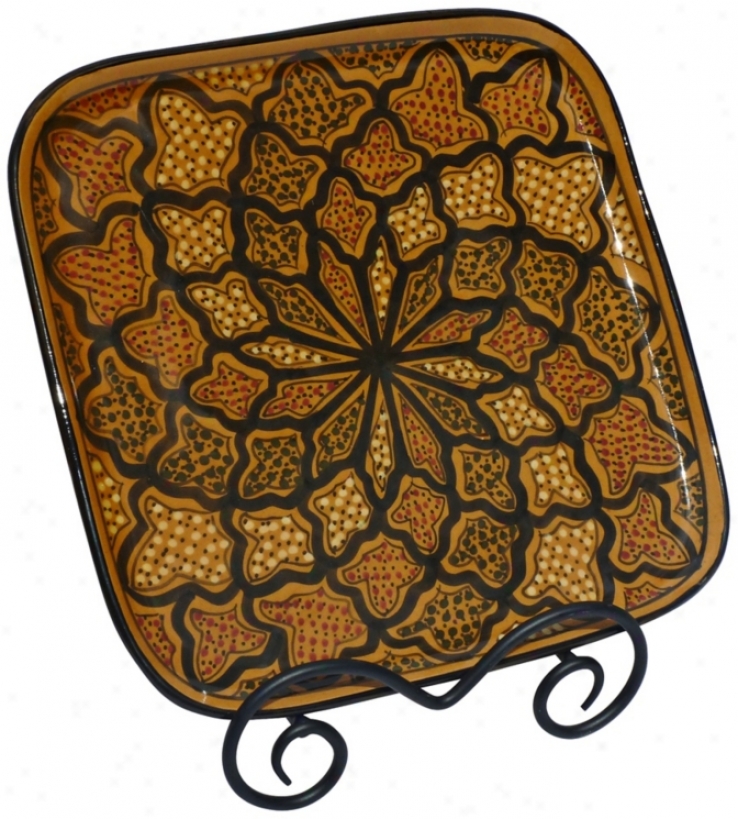 Le Souk Ceramique Honey Design Square Platter (x7998)