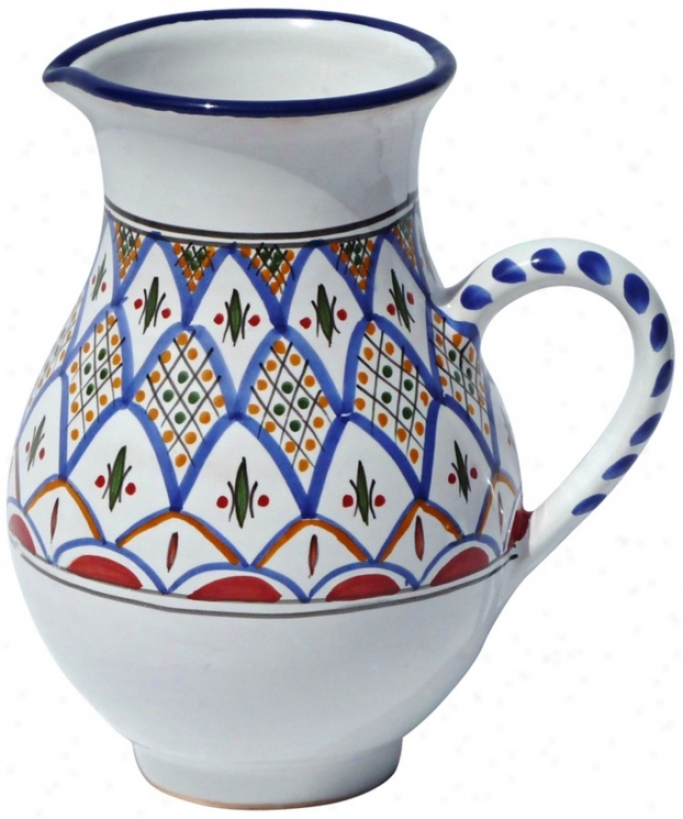 Le Souk Ceramique Tabarka Design Large Pitcher (y0090)