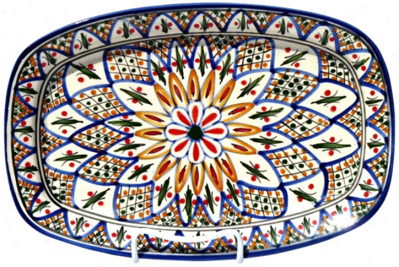 Le Souk Ceramique Tabarka Design Rectangular Platter (y0078)