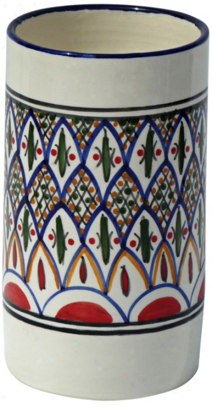Le Souk Ceramique Tabarka Design Utensil/wine Holder (y0096)