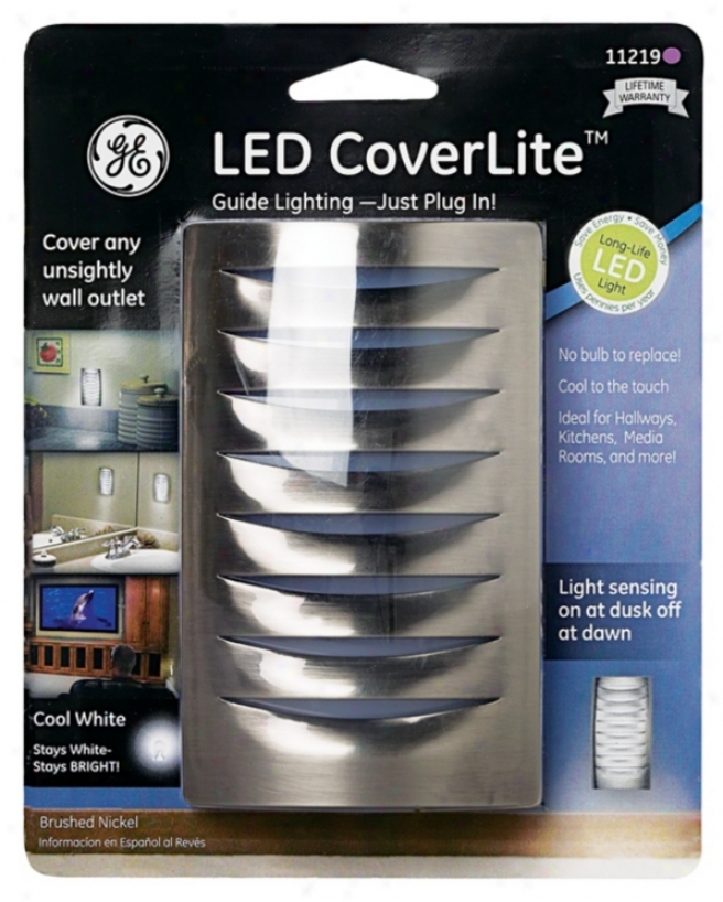 Led Coverlite Brushed Nickel Finish Outlet Cover Night Light (61612)
