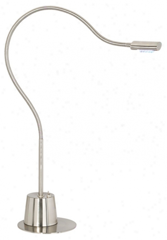 Led Extended Gooseneck Brushed Nickel Desk Lamp (49973)