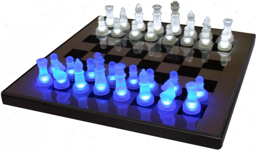 Led Brightness Blue And White Chess Set (k9048)