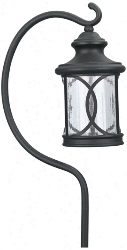 Led Seeded Glass Black Finish Patb Light With Hook (t8384)