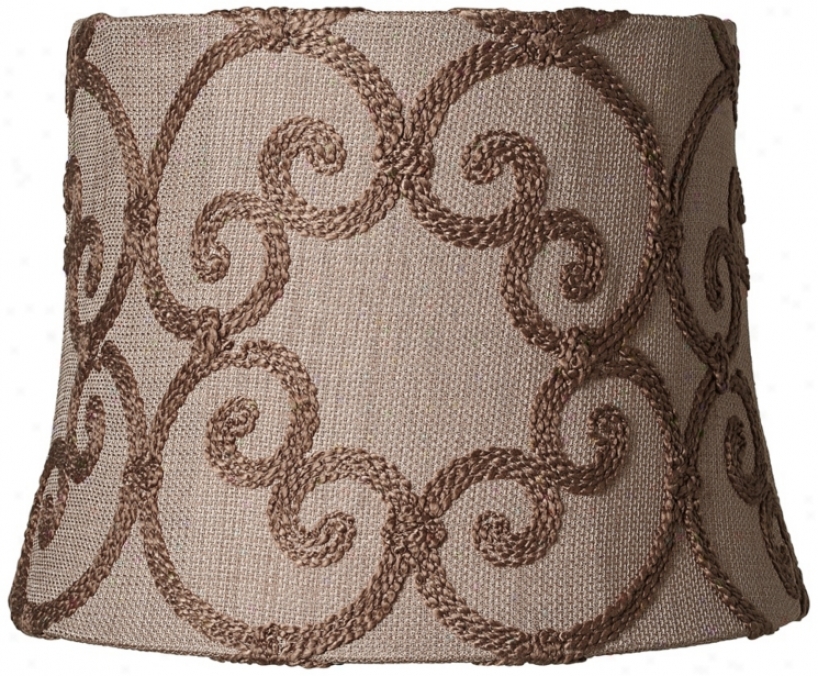 Leiden Taupe Modified Drum Shade 10x12x9 (spider) (w9489)