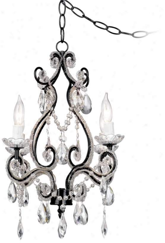 Leila Mourning Clear Swag Plug-in Chandelier (885093)