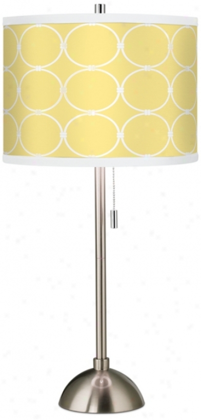 Lemon Interlace Giclee Brushed Steel Table Lamp (60757-h5300)
