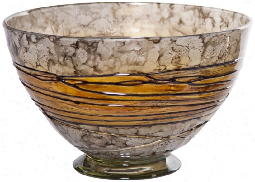 Lemon Twist Small Decorative Art Glass Bowl (v2726)
