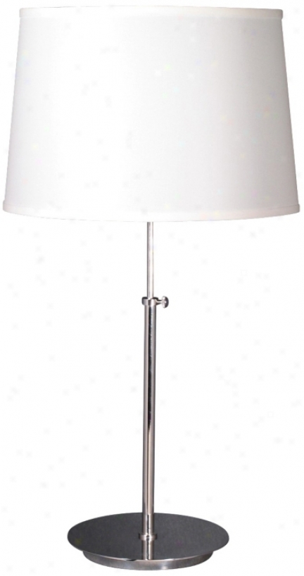 Lesley Polished Nickel And White Shade Adjustable Table Lamp (u9252)