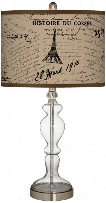 Letters To Paris Linen Apothecary Clear Glass Tanle Lamp (w9862-y7280)