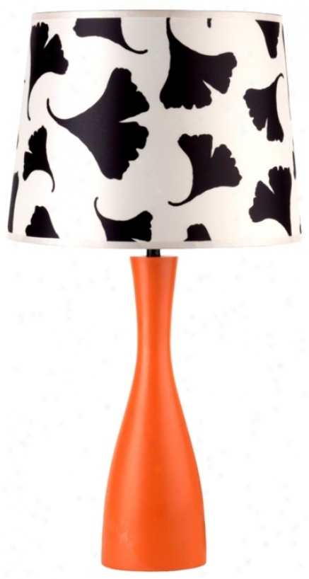 Lights Up! Black Ginko Leaf Shade Carrot Oscar Table Lamp (t4011)