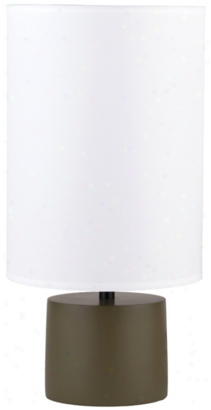 Lights Up! Devo Round Olive Table Lamp (t4450)