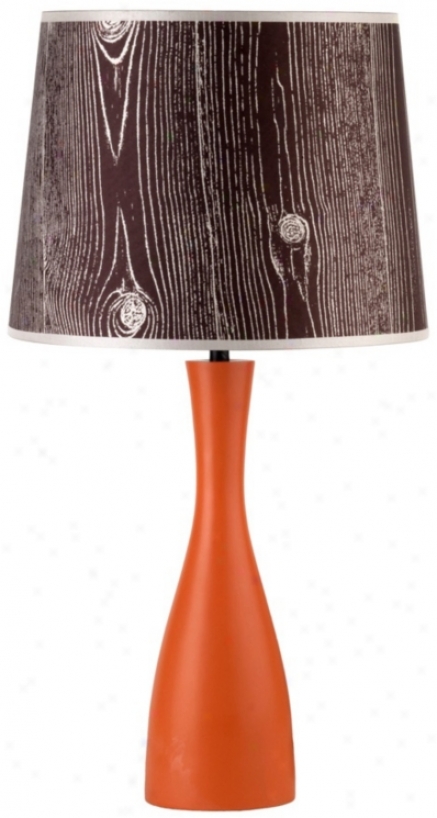 Lights Up! Fau xBois Shade Orange Oscar 24" High Table Lamp (t3541)