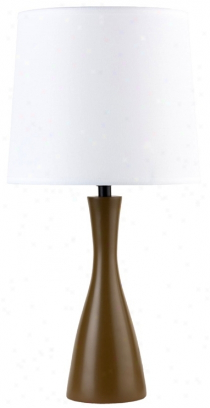 Lights Up! Linen Shade Olive End Oscar Table Lamp (t3523)