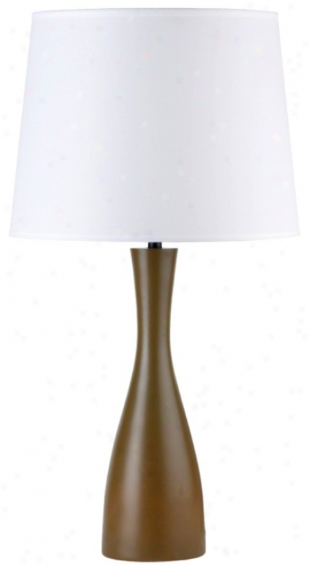 Lights Up! Linen Shade Olive Oscar 24" High Table Lamp (t3531)